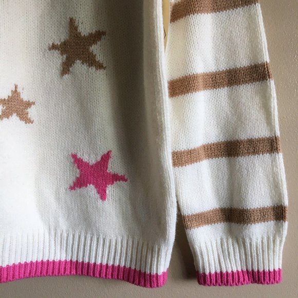 St. John's Bay Women's 100% Acrylic Knit Star Pattern Sweater in Size PM - Picture 5 of 10